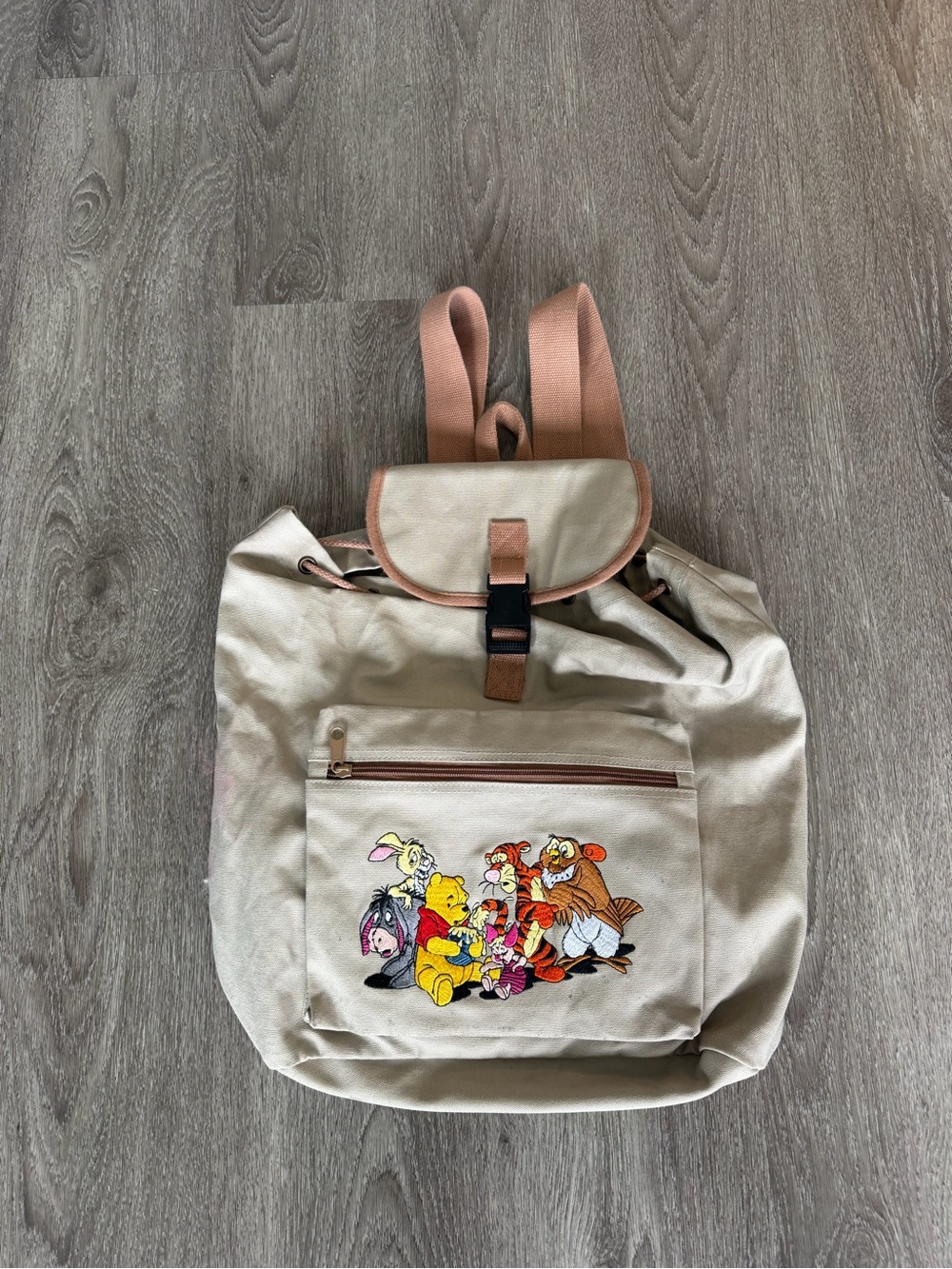 VTG Disney Store Winnie The Pooh Embroidered Backpack Piglet Tigger Eeyore Owl